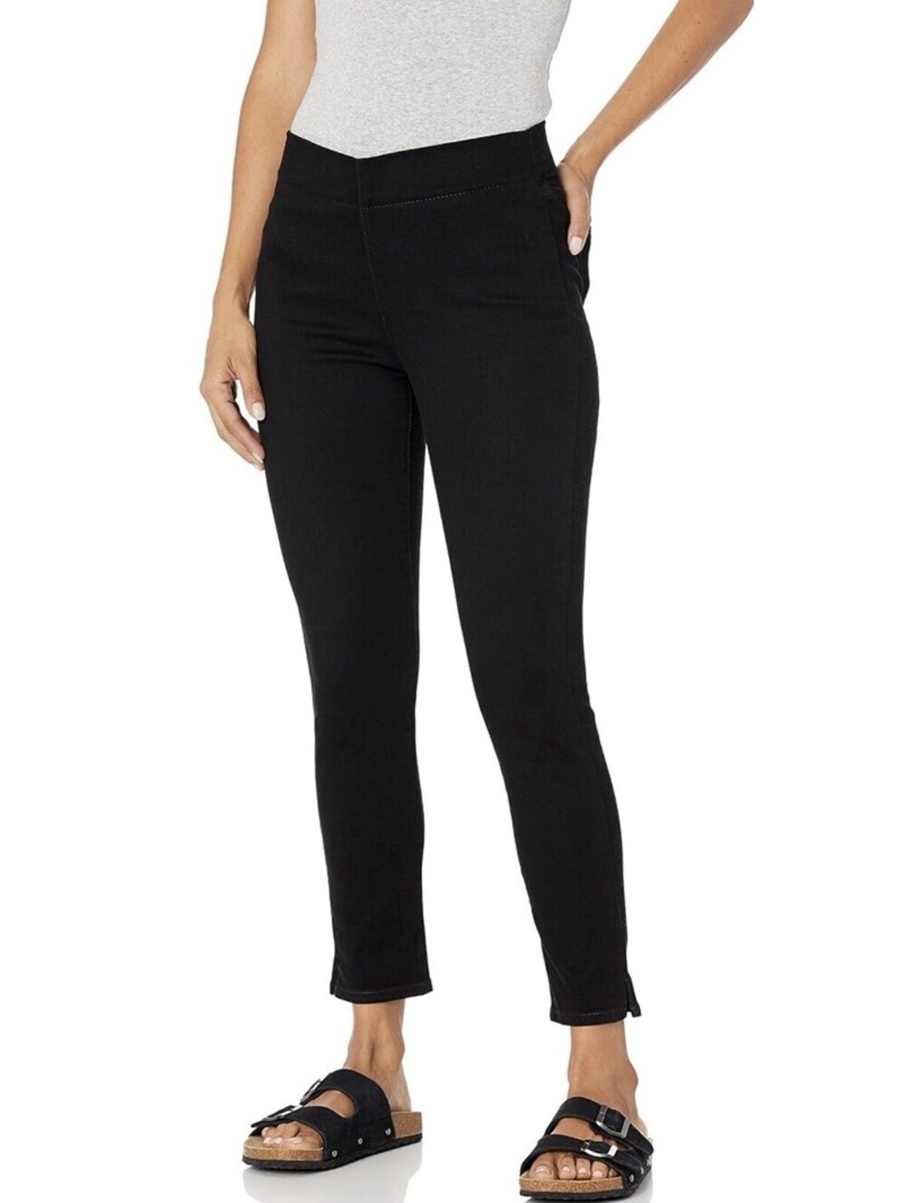NYDJ Petite Skinny Ankle Pull-on Jeans Lift Tuck Women’s Size 12P Black NWT